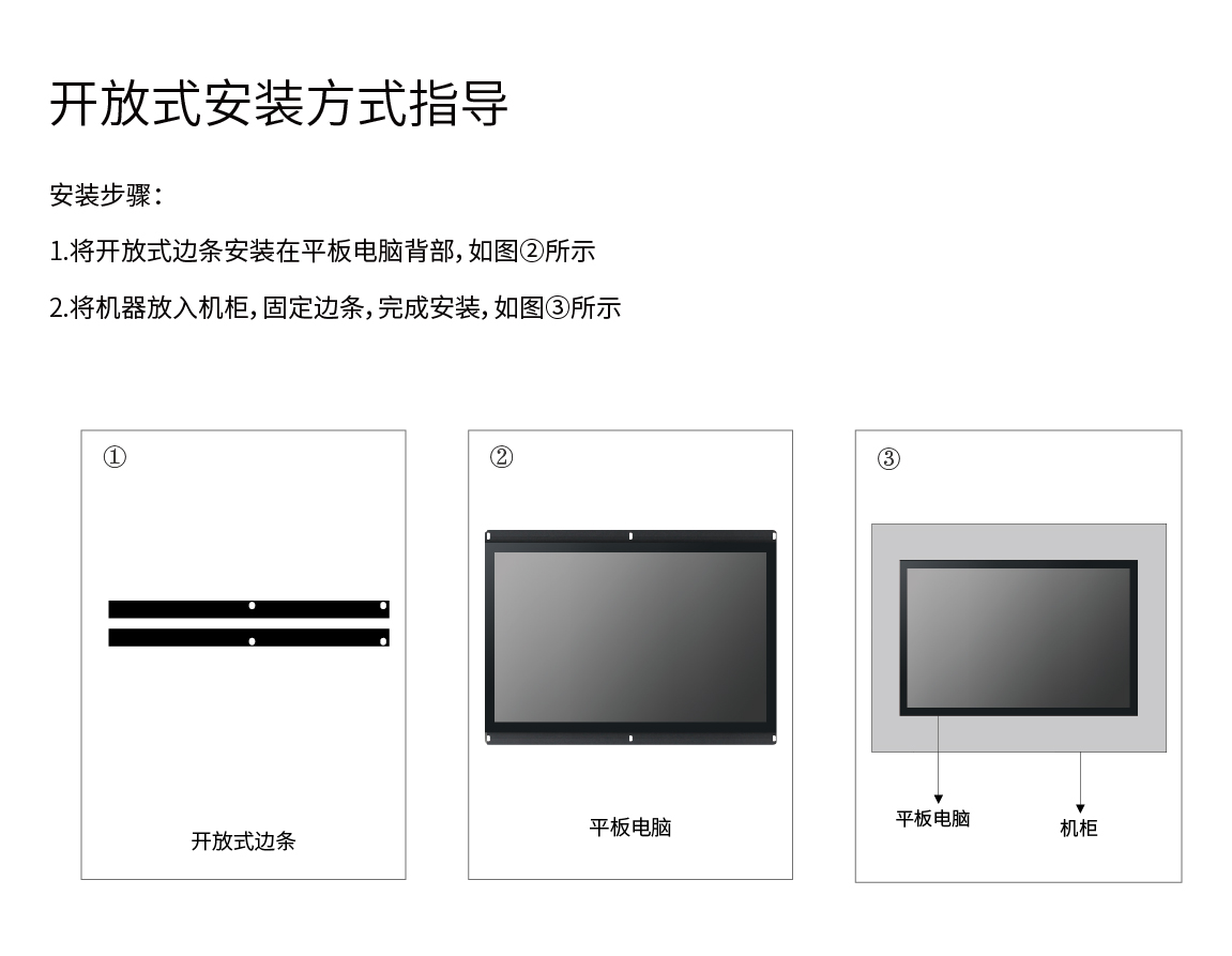 开放式安装指导,开放式工业平板一体机,开放式显示器